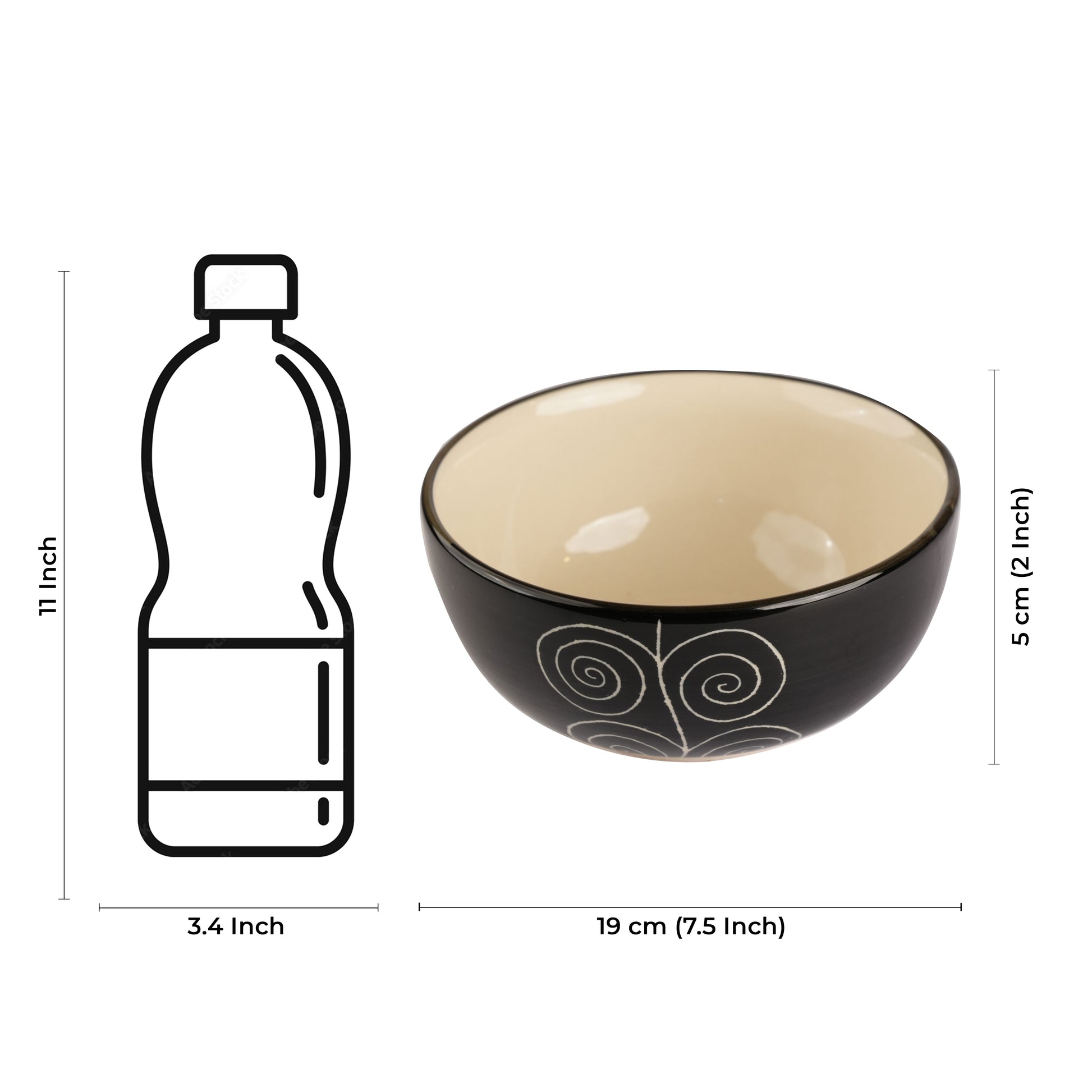 black doodle bowls - Caffeine Premium Ceramic