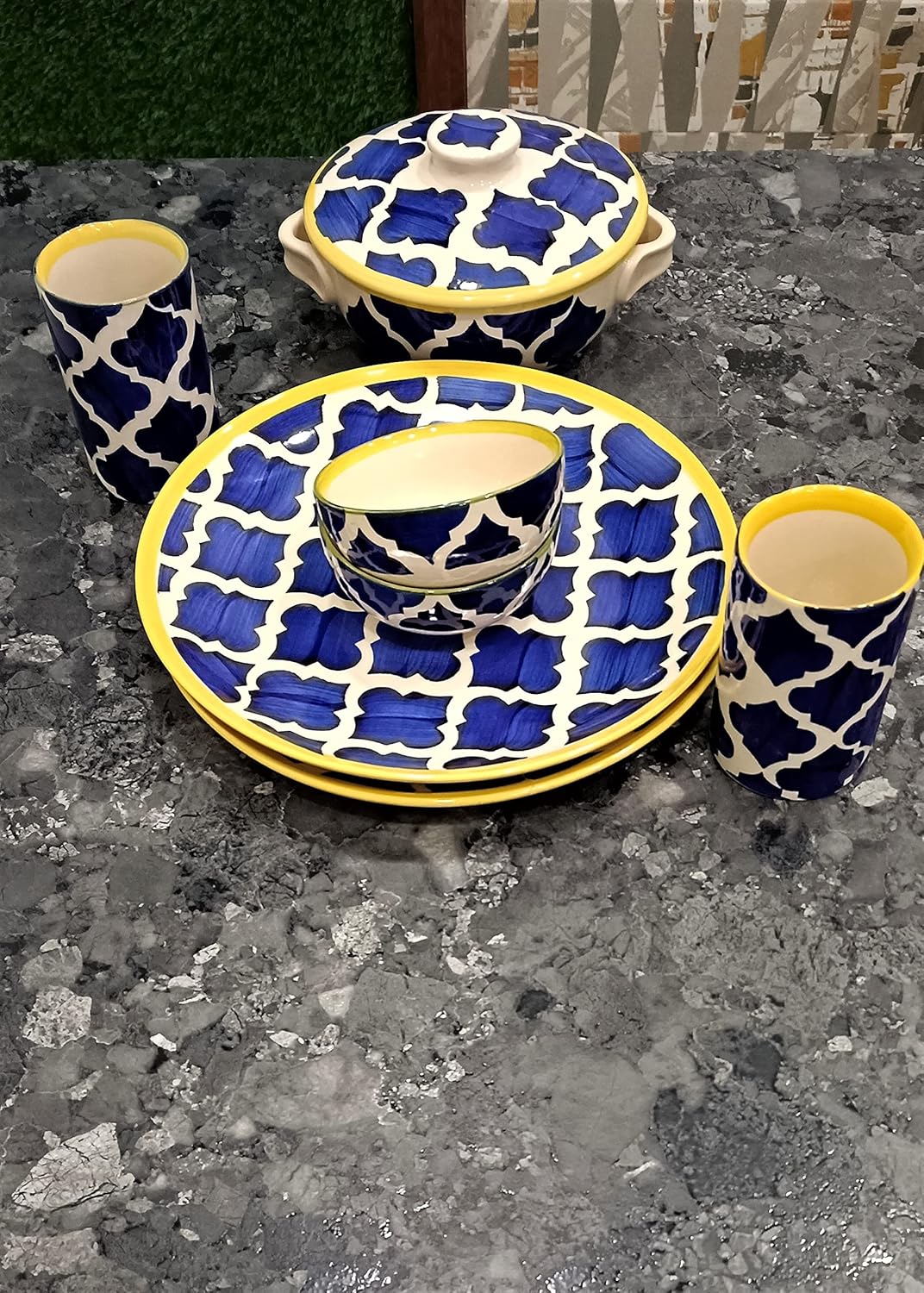 Blue_Dinner_Set_Ceramic_13_pcs - Caffeine Premium Ceramic