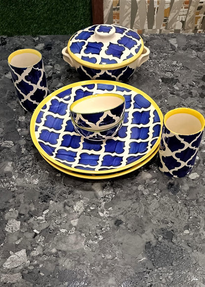 Blue_Dinner_Set_Ceramic_13_pcs - Caffeine Premium Ceramic