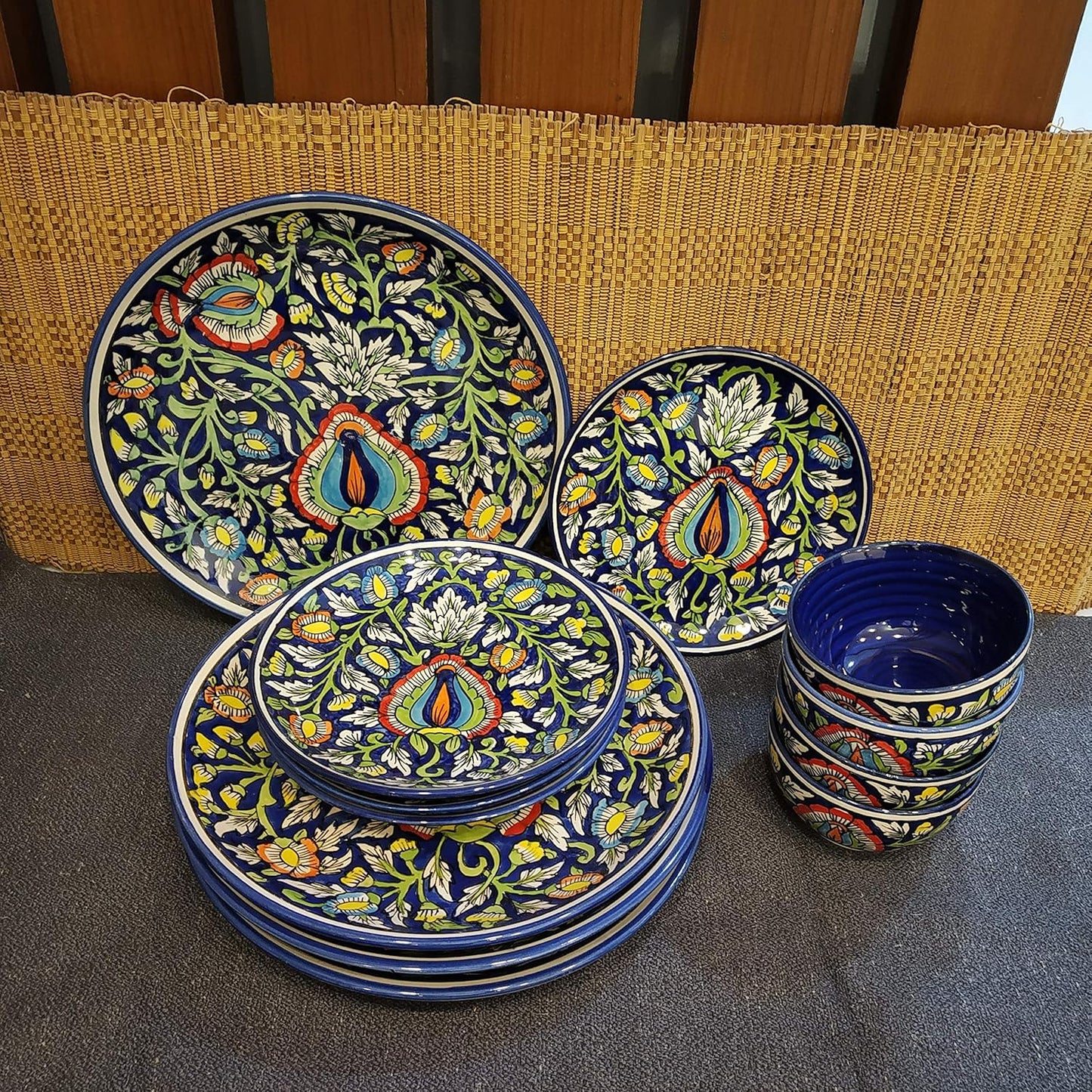 Blue_Jaipuri_Ceramic_Dinner_Set_13_pcs - Caffeine Premium Ceramic