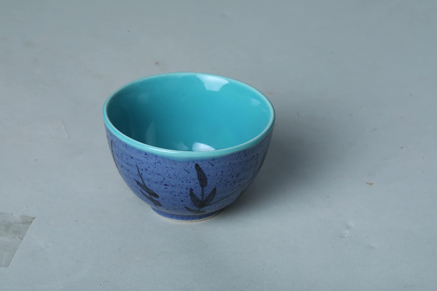Caffeine Ceramic Handmade Blue Bamboo Dessert Bowl (Set of 4) - Caffeine Premium Stoneware
