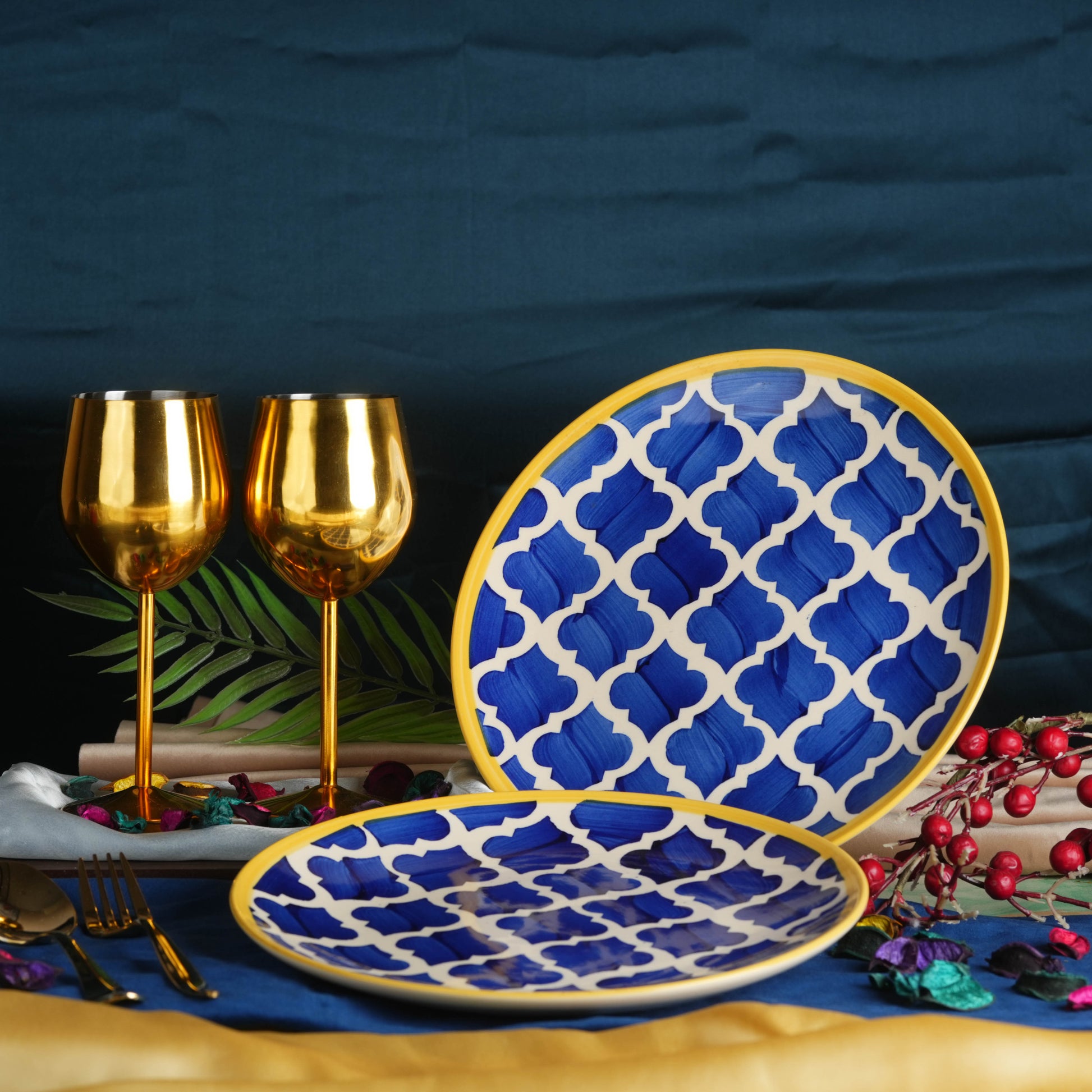 Blue_ummrao_dinner_plate - Caffeine Premium Ceramic