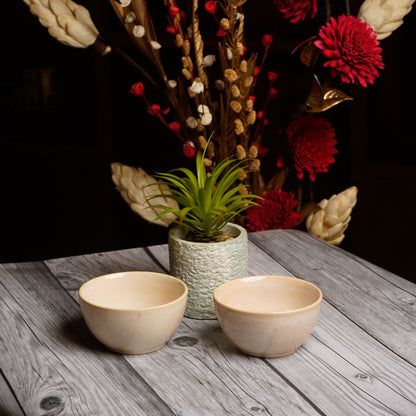 Caffeine Ceramic Handmade White Glossy Katori Bowl (Set of 4) - Caffeine Premium Stoneware