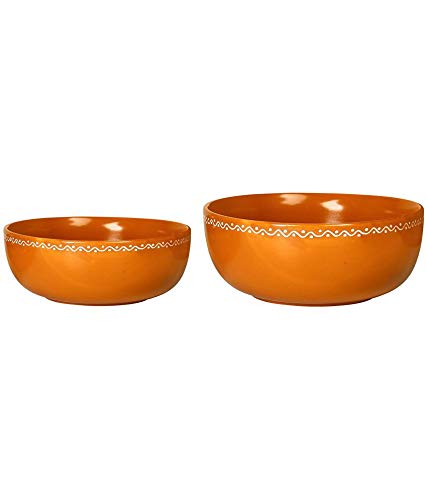 Caffeine Ceramic Handmade Brown Terracotta Serving Bowl (Set of 3) - Caffeine Premium Stoneware