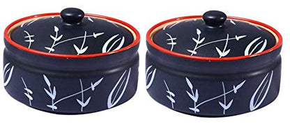 Caffeine Ceramic Handmade Red and Black Bamboo Dinner Set (37 pieces - Microwave & Dishwasher Safe) - Caffeine Premium Stoneware