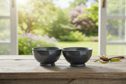 Premium Ceramic bowl katori set of 2 Black