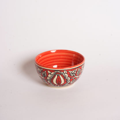 Caffeine Ceramic Handmade Red Mughal Katori Bowl (Set of 2) - Caffeine Premium Stoneware