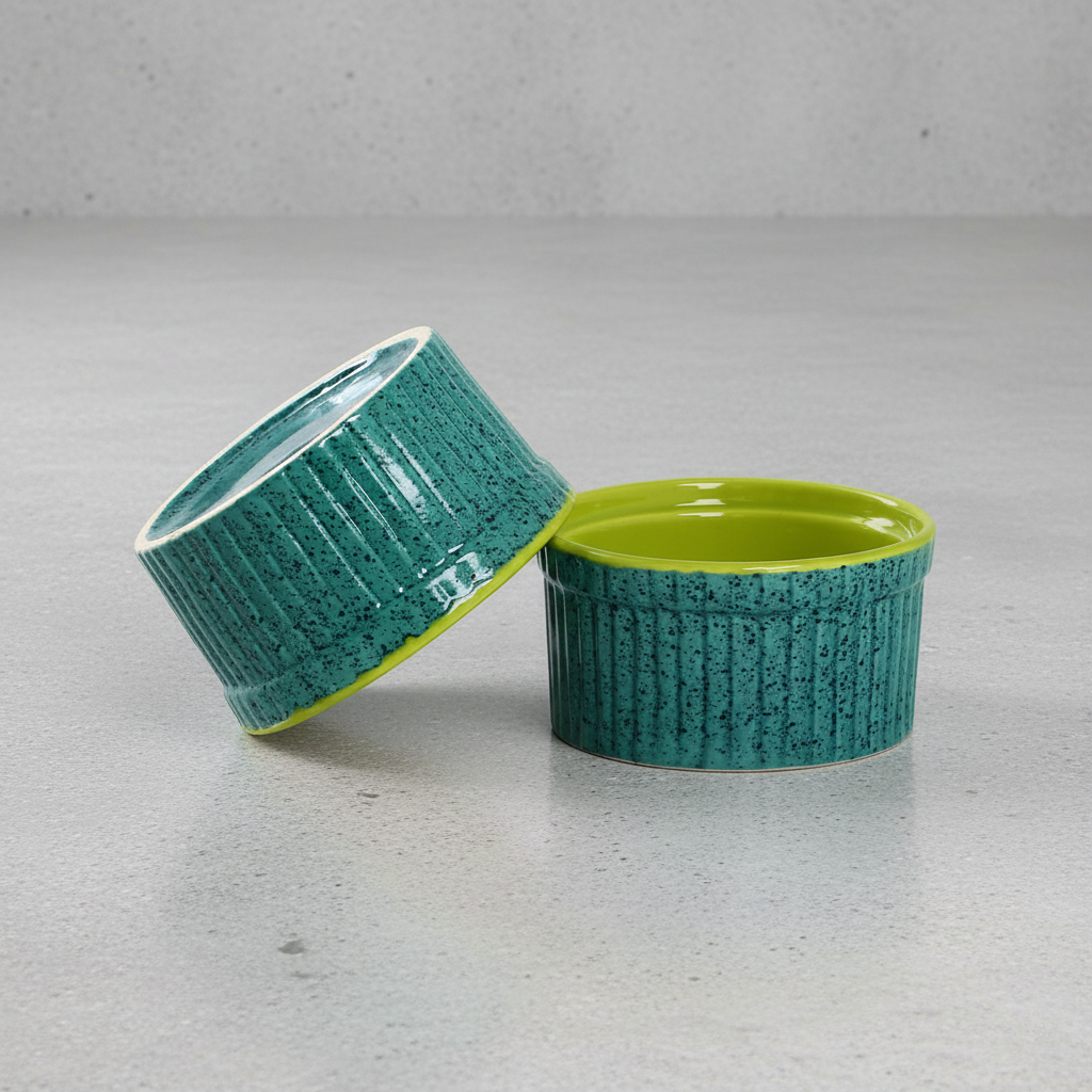 Ceramic Bowl in green set of 2