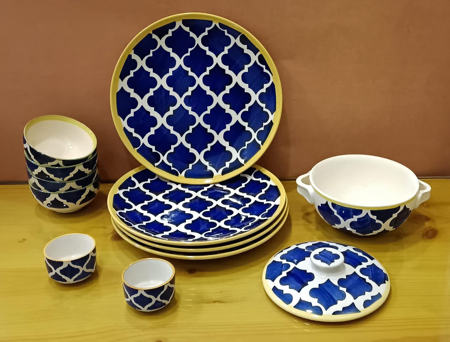 Ceramic_Crockery_Set_Blue_11_pcs - Caffeine Premium Ceramic