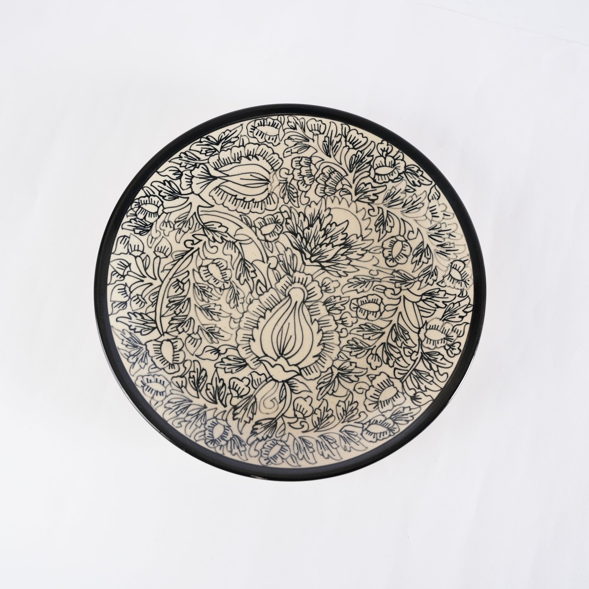 Caffeine Ceramic Handmade Black Perru Dinner Plate set of 4 - Caffeine Premium Stoneware