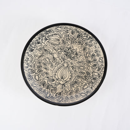 Caffeine Ceramic Handmade Black Perru Dinner Plate set of 4 - Caffeine Premium Stoneware