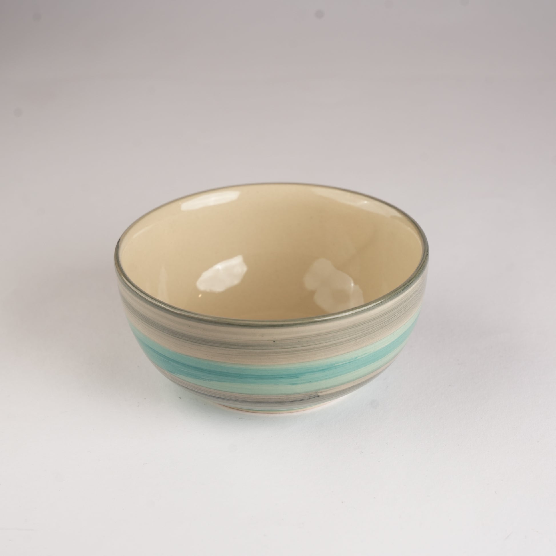 Caffeine Ceramic Handmade Sea green & Grey Serving Bowl (Set of 4) - Caffeine Premium Stoneware