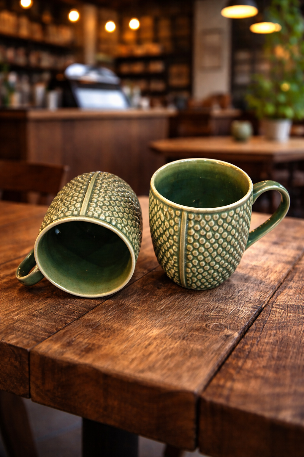 Ceramic Green cup set of 2