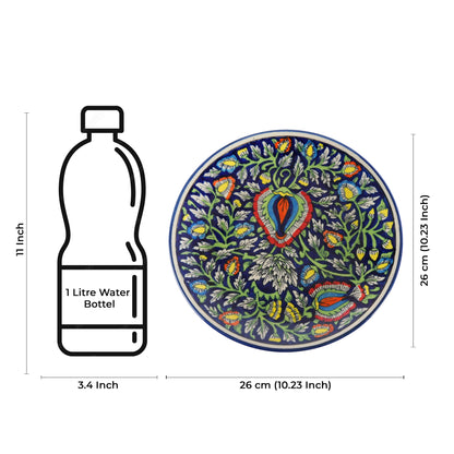 Caffeine Ceramic Handmade Stoneware Blue Jaipuri Dinner Plate set of 4 - Caffeine Premium Stoneware