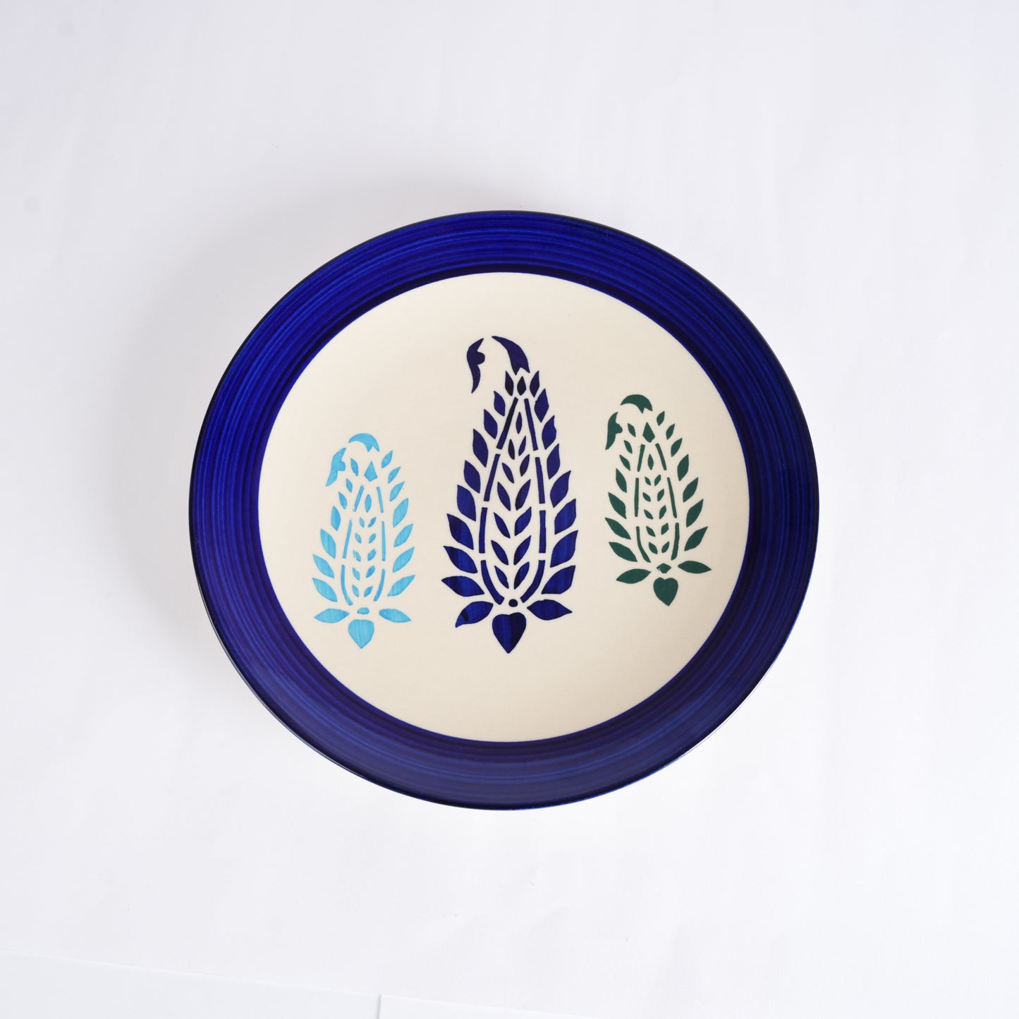 Caffeine Ceramic Handmade Stoneware Blue Boota Dinner Plates set of 4 - Caffeine Premium Stoneware