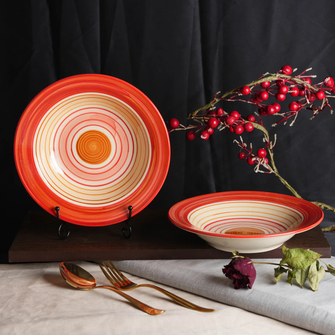 Ceramic Pasta plate set of 2