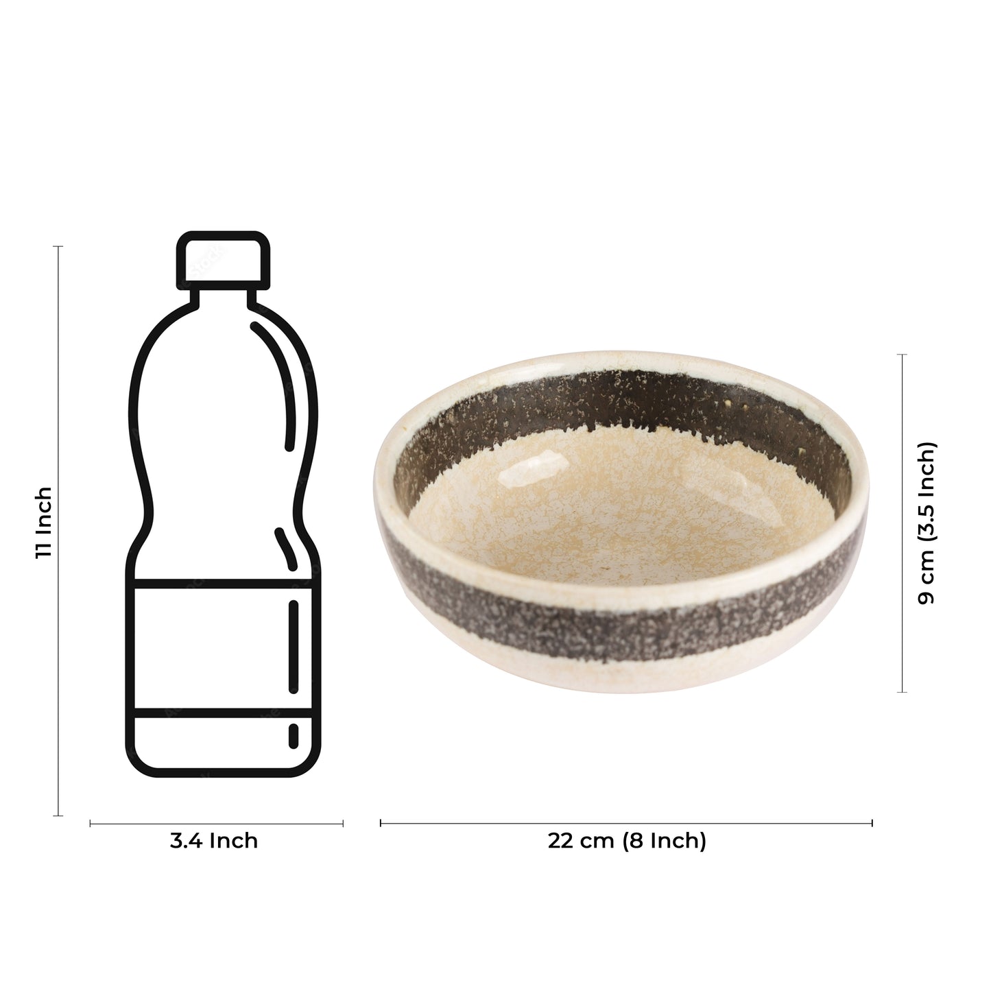 Caffeine Ceramic Handmade Cream Patta Serving Bowl (Set of 3) - Caffeine Premium Stoneware