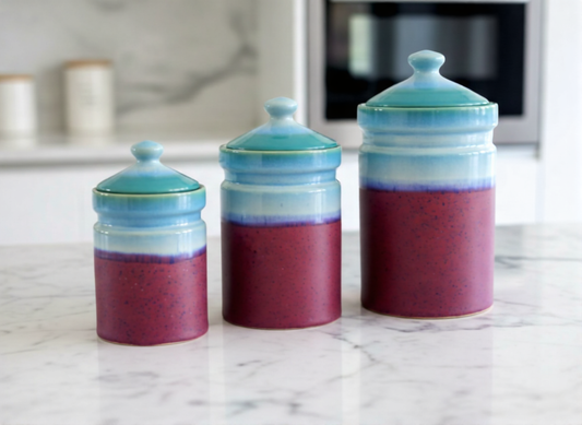 Ceramic Pickle Jars in the Kitchen set of 3