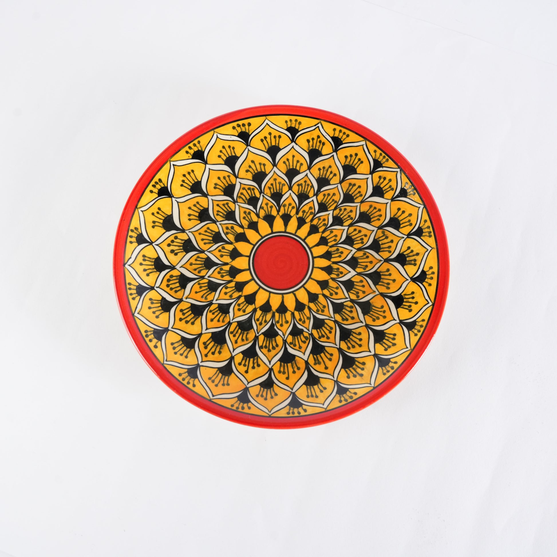 Caffeine Ceramic Handmade Stoneware Orange Morocco Dinner Plates set of 4 - Caffeine Premium Stoneware