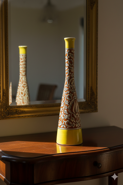 Ceramic_Red_Yellow_Vase - Caffeine Premium Ceramic