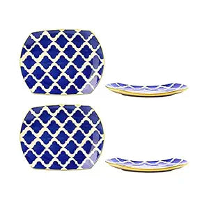 Caffeine Ceramic Rectangular Snack Plate – Umrao Design (Set of 6)