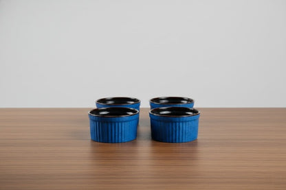 Ceramic bowl in Blue & Red set of 4