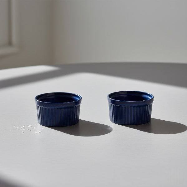 Ceramic bowl in Blue set of 2