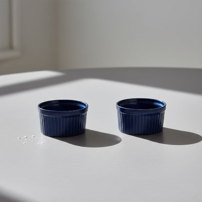 Ceramic bowl in Blue set of 2