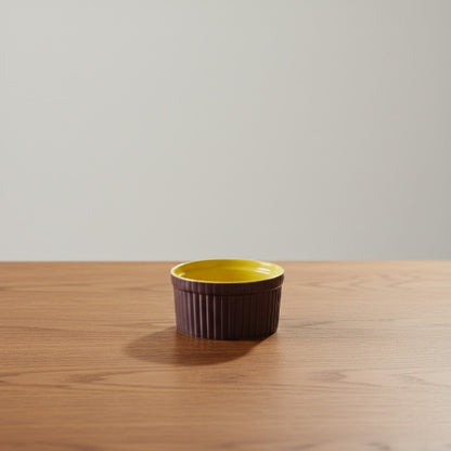 Ceramic bowl in purple & Yellow