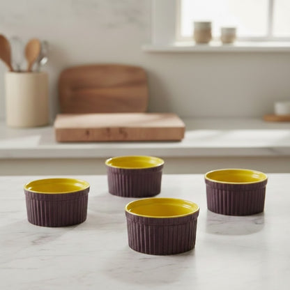 Ceramic bowl in purple & Yellow sets