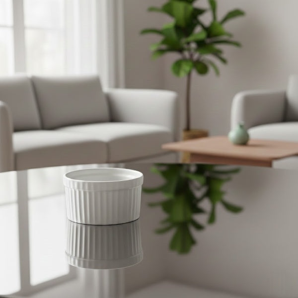 Ceramic bowl in white 