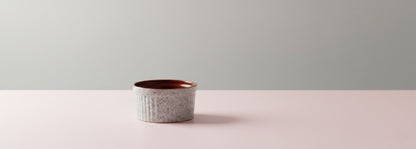 Ceramic bowl in white & brown