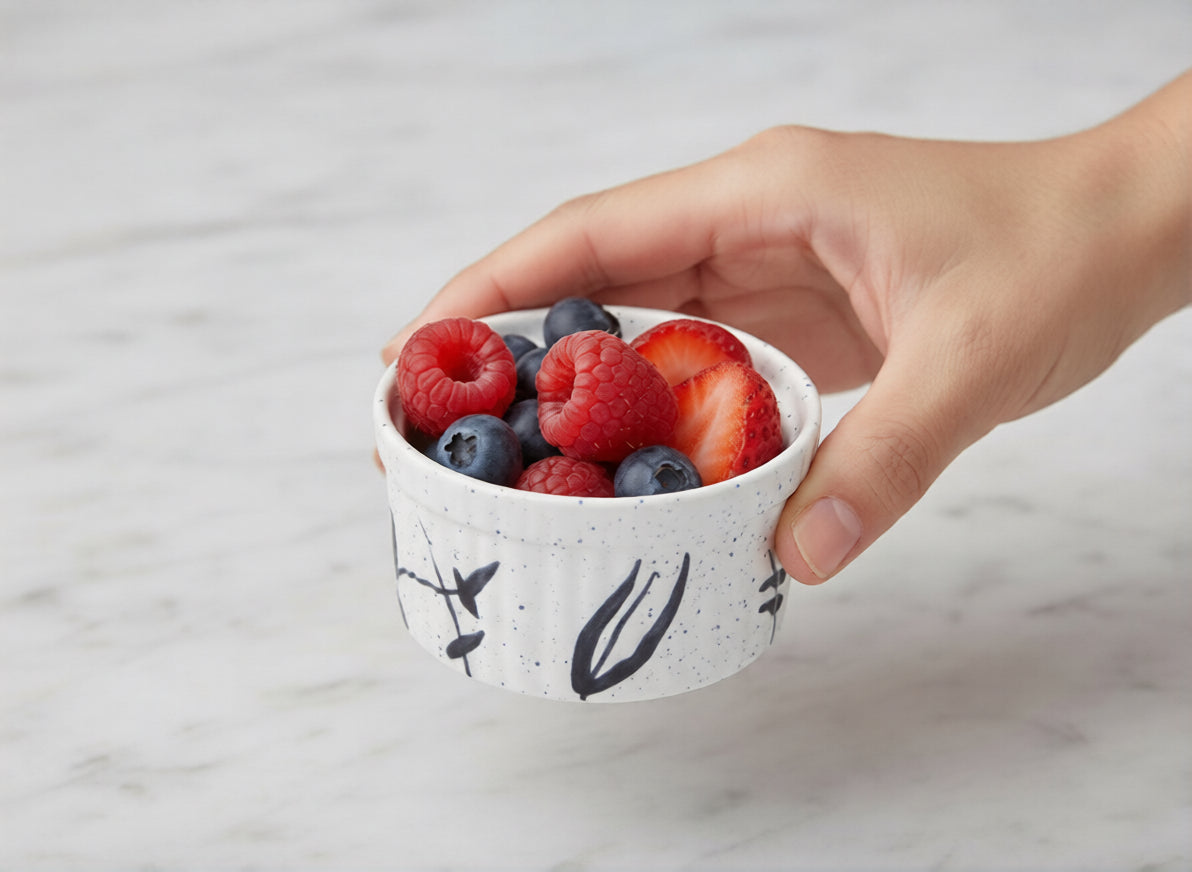 Ceramic dip & sauce in White set 