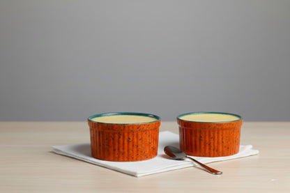 Ceramic orange ramekins bowl set 
