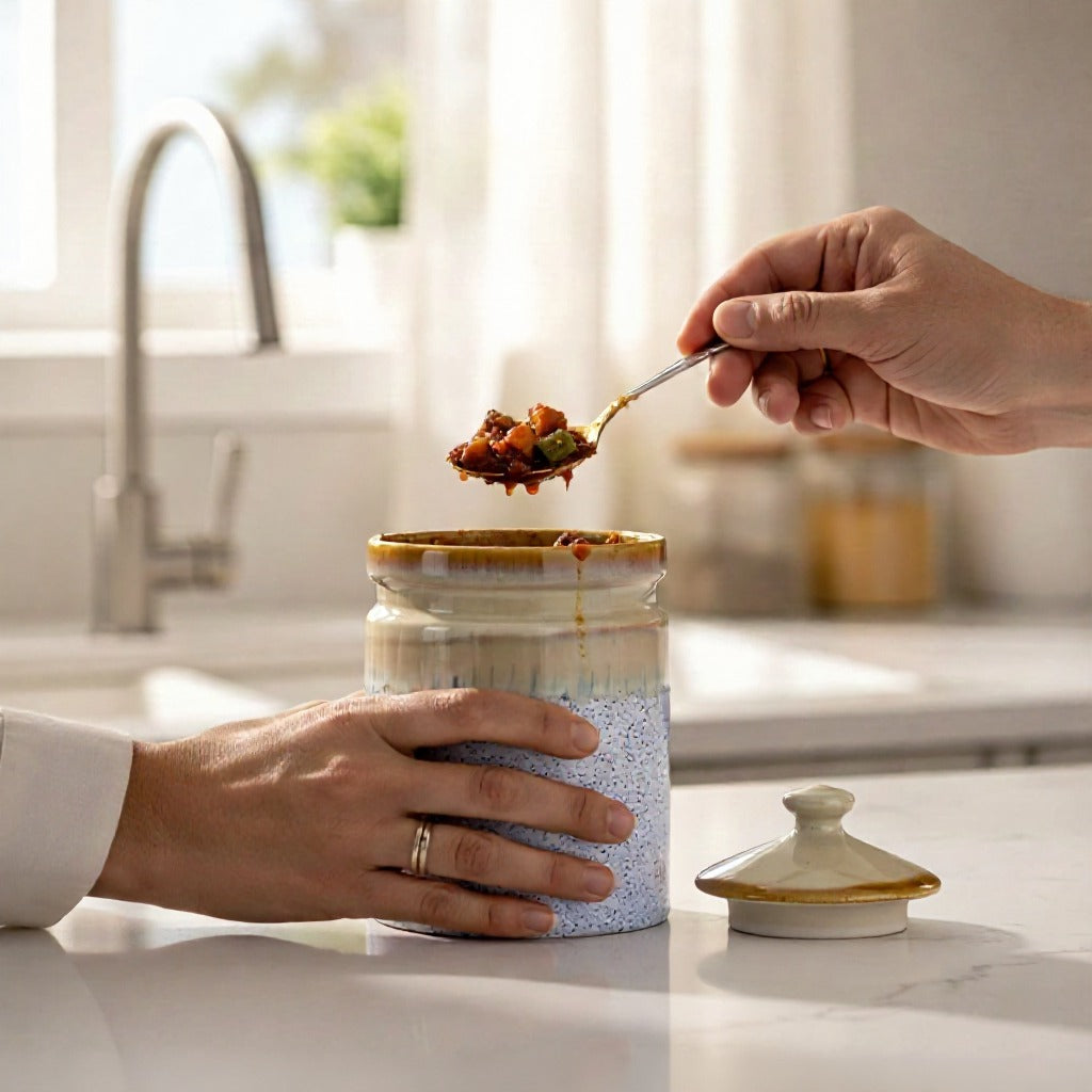 Ceramic white Barni with Lid