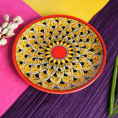 Caffeine Ceramic Handmade Stoneware Orange Morocco Dinner Plates set of 4 - Caffeine Premium Stoneware