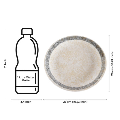 Caffeine Ceramic Handmade Stoneware Cream Patta Dinner Plates set of 4 - Caffeine Premium Stoneware