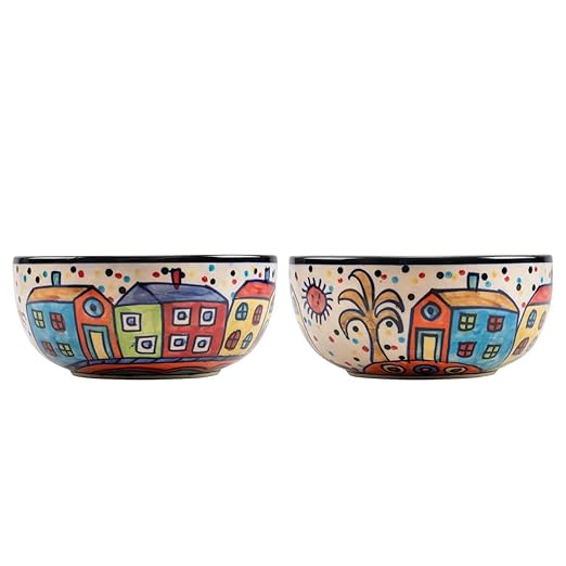 Family_hut_ceramic_bowls_Set_of_2 - Caffeine Premium Ceramic