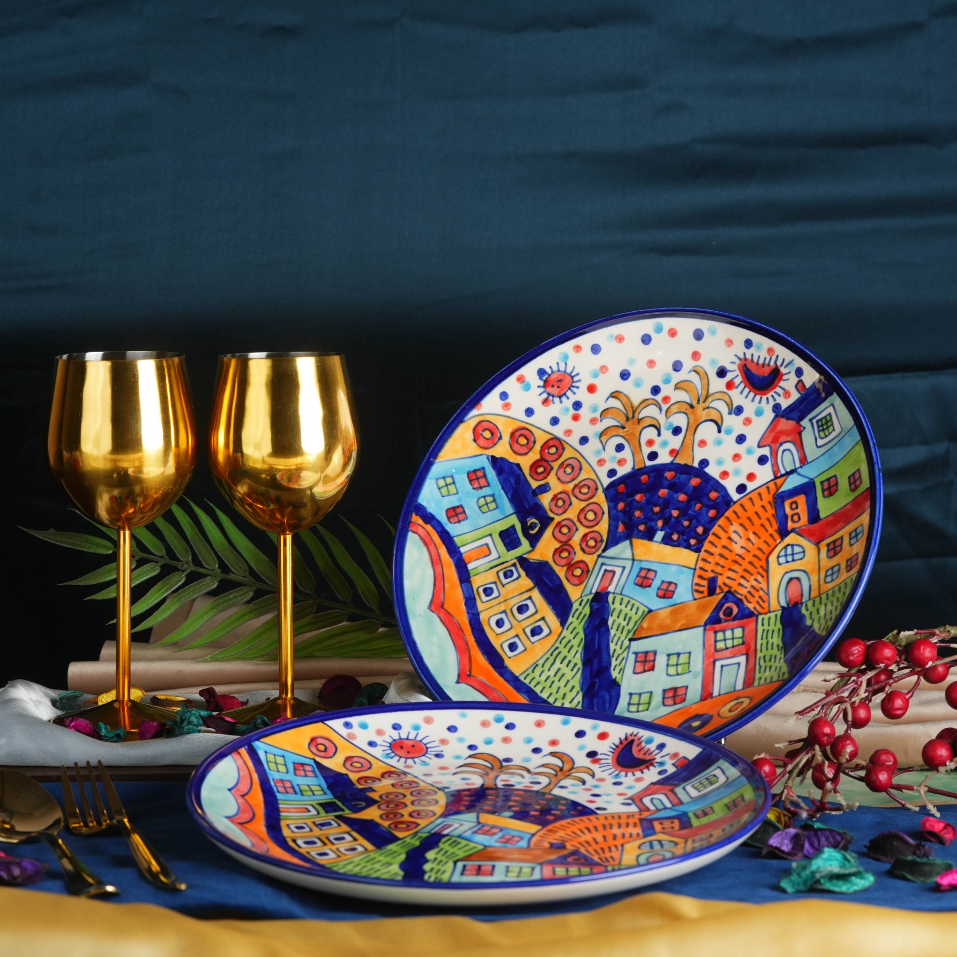 Family_hut_dinner_plate - Caffeine Premium Ceramic