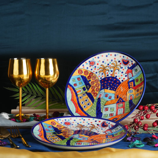 Family_hut_dinner_plate - Caffeine Premium Ceramic