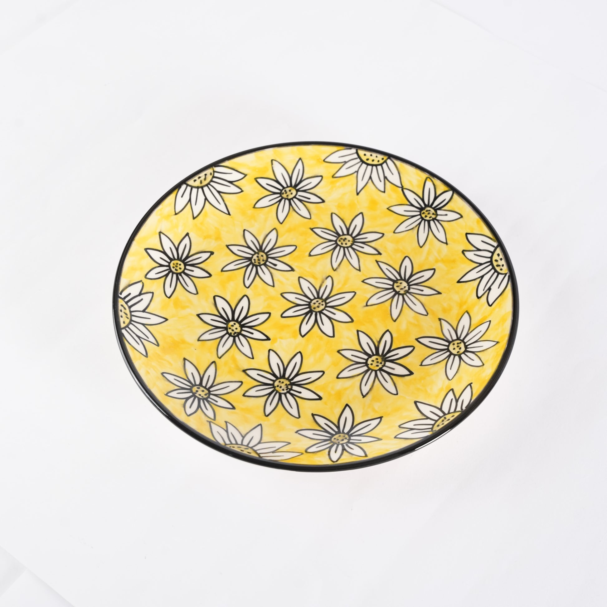 Caffeine Ceramic Handmade Californian Sunflower Printed set of 4 - Caffeine Premium Stoneware