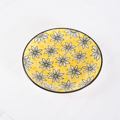 Caffeine Ceramic Handmade Californian Sunflower Printed set of 4 - Caffeine Premium Stoneware