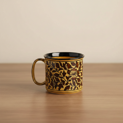 Caffeine Ceramic Handmade Brown sehra Maggie Mug (Set of 2)
