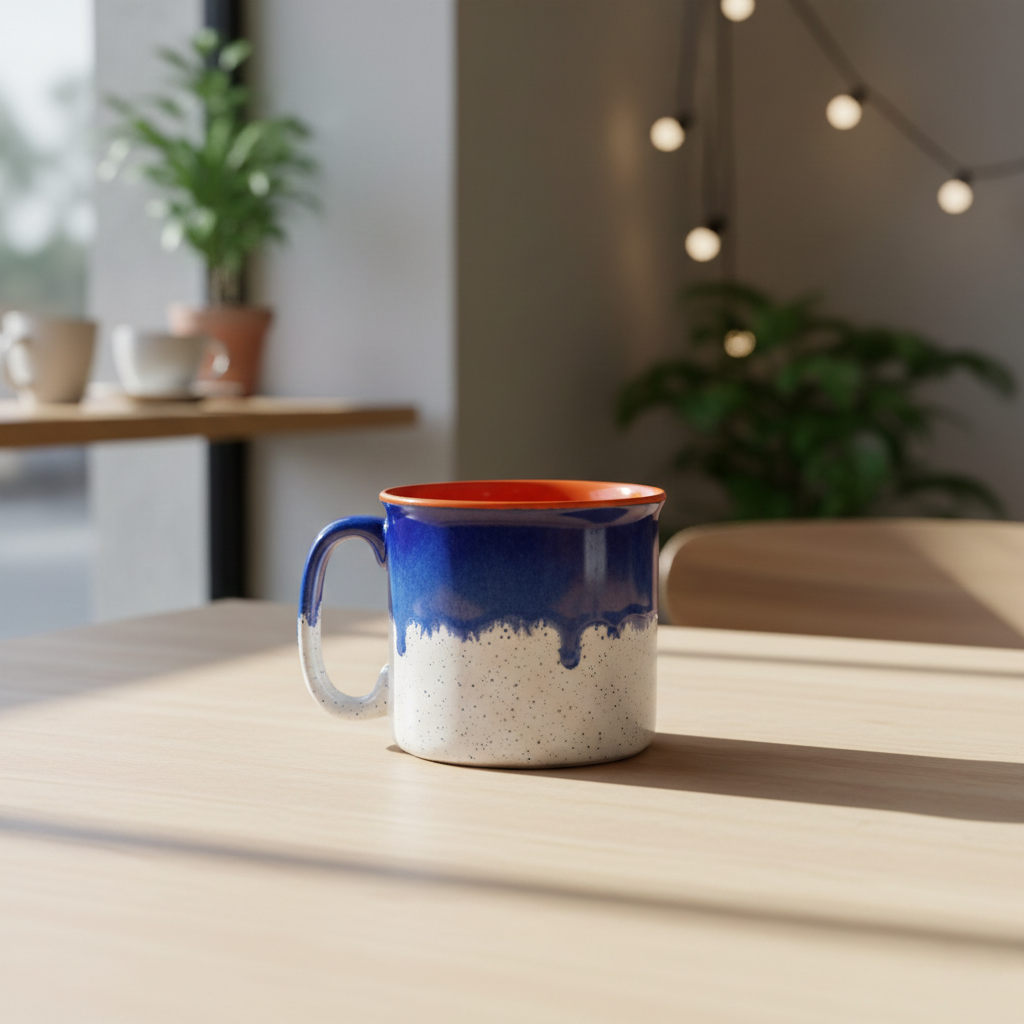 Caffeine Ceramic Stoneware Handmade Blue & White Studio Maggie Mug (Set of 2)