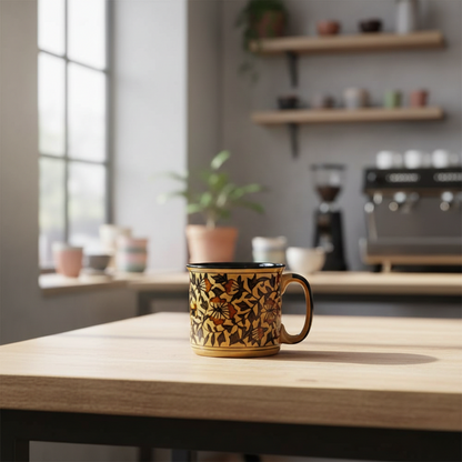 Caffeine Ceramic Handmade Brown sehra Maggie Mug (Set of 4)