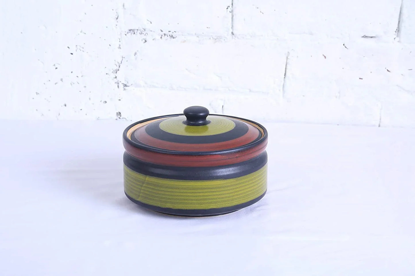 Green_Chandrakari_Ceramic_Snack_Bowl_Set - Caffeine Premium Ceramic