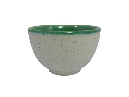 Caffeine Ceramic Handmade Green Studio & White Matte Dessert Bowls (Set of 2) - Caffeine Premium Stoneware