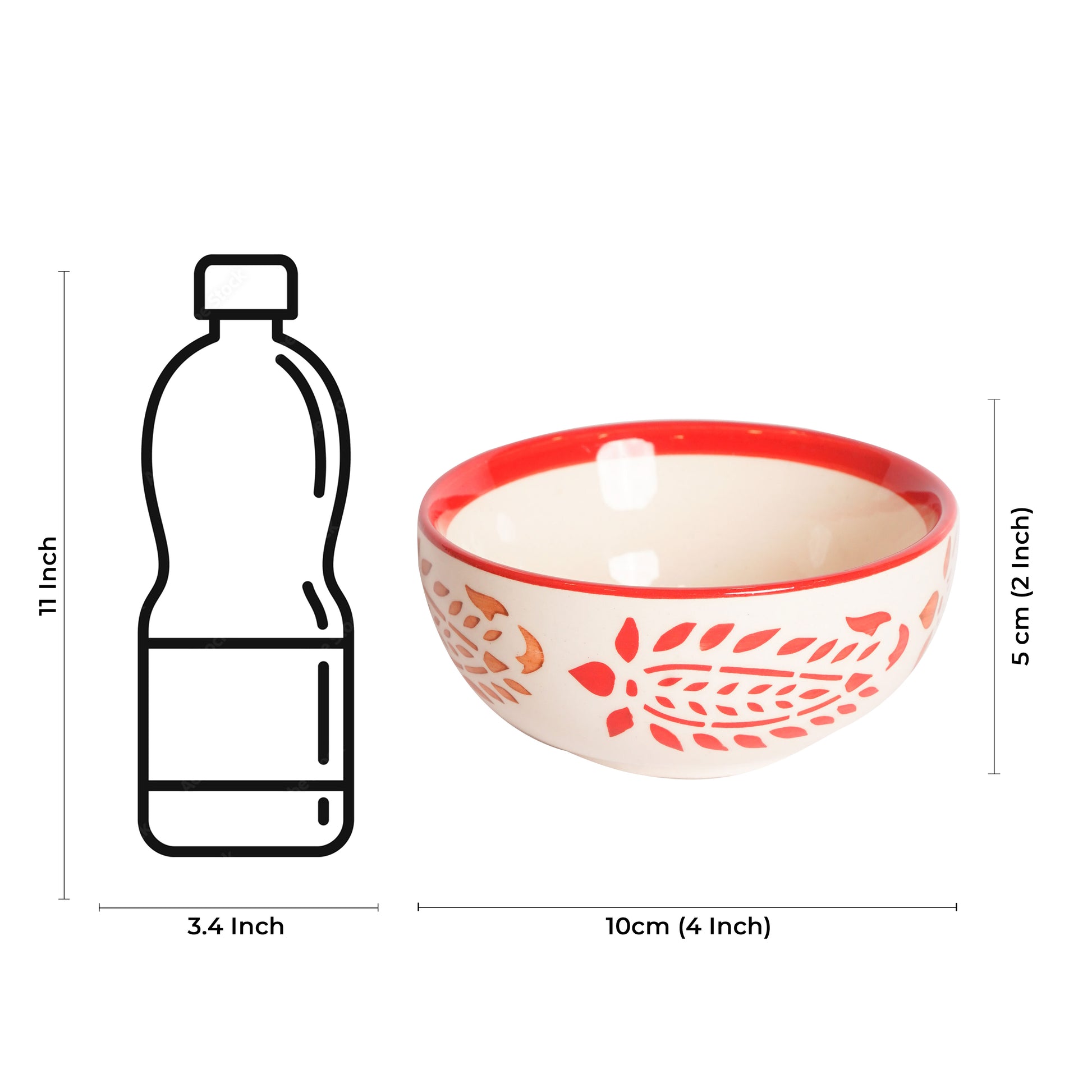 Caffeine Ceramic Handmade Brown boota katori Bowl (Set of 2, 200 ml) - Caffeine Premium Stoneware