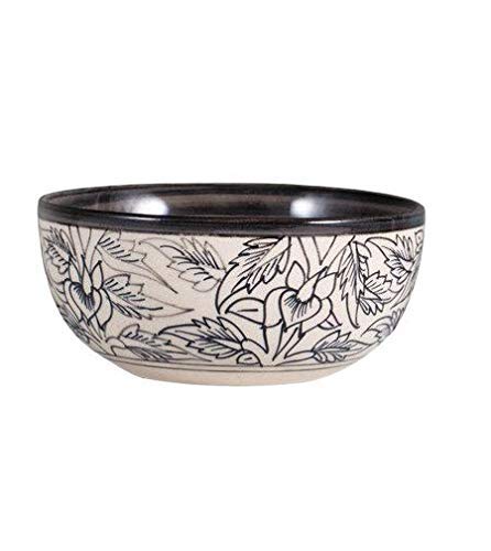 Caffeine Ceramic Handmade Black Perru Serving Bowl 8" (Large) set of 1