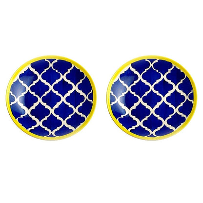 Caffeine Ceramic Handmade Blue Umrao Combo Dinner Set (11 pcs.)…